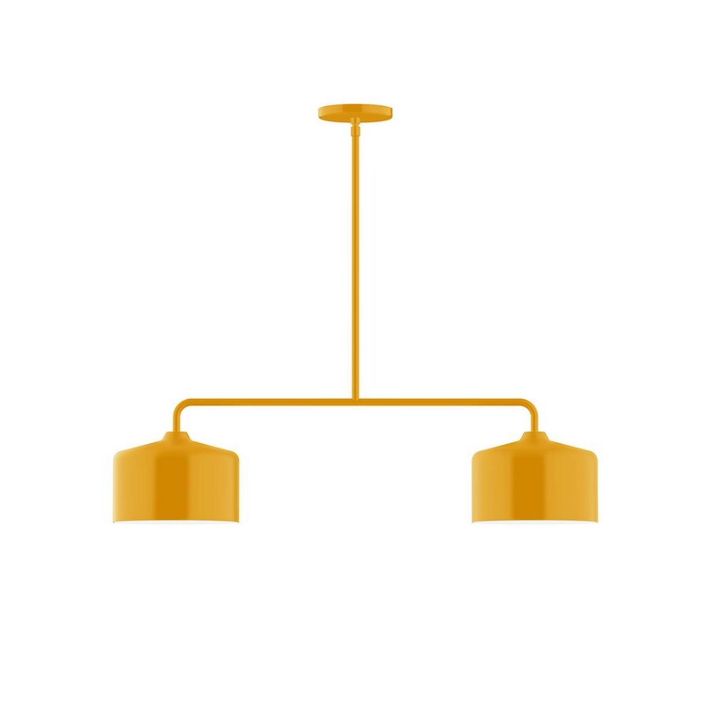 Montclair Lightworks MSG419-21 2-Light Axis Linear Pendant Bright Yellow Finish